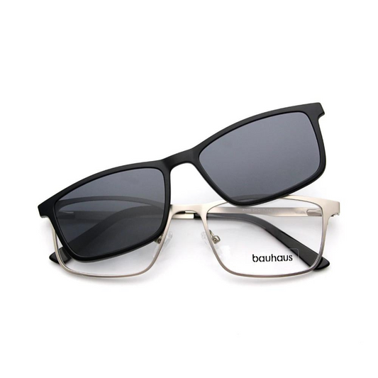 Bauhaus 'Eleganza' Magnetic Clip-On Sunglasses (Black, Gold, Mocha variants)